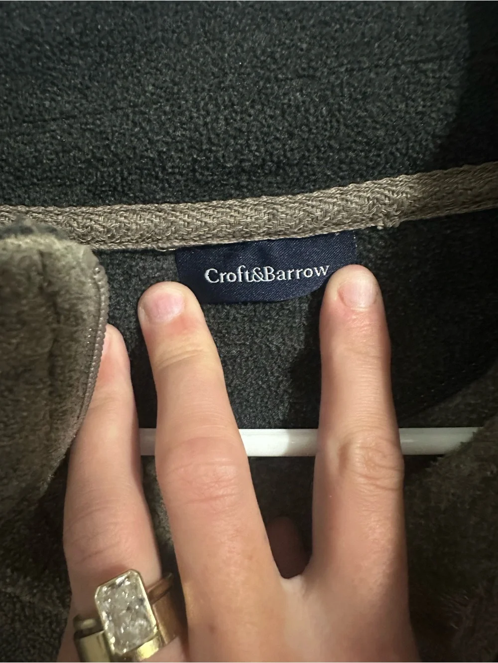 croft & barrow Olive Green Quarter-Zip Fleece Pullover